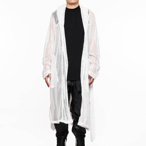 818KNM2-WHITE / メッシュフーデッドローブ - JULIUS
